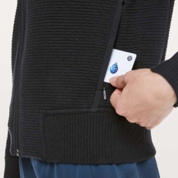 LULULEMON On Repeat Bomber Jacket Coat Ribbed Stretch Cotton Blend Black Women 6 - Picture 2 of 13